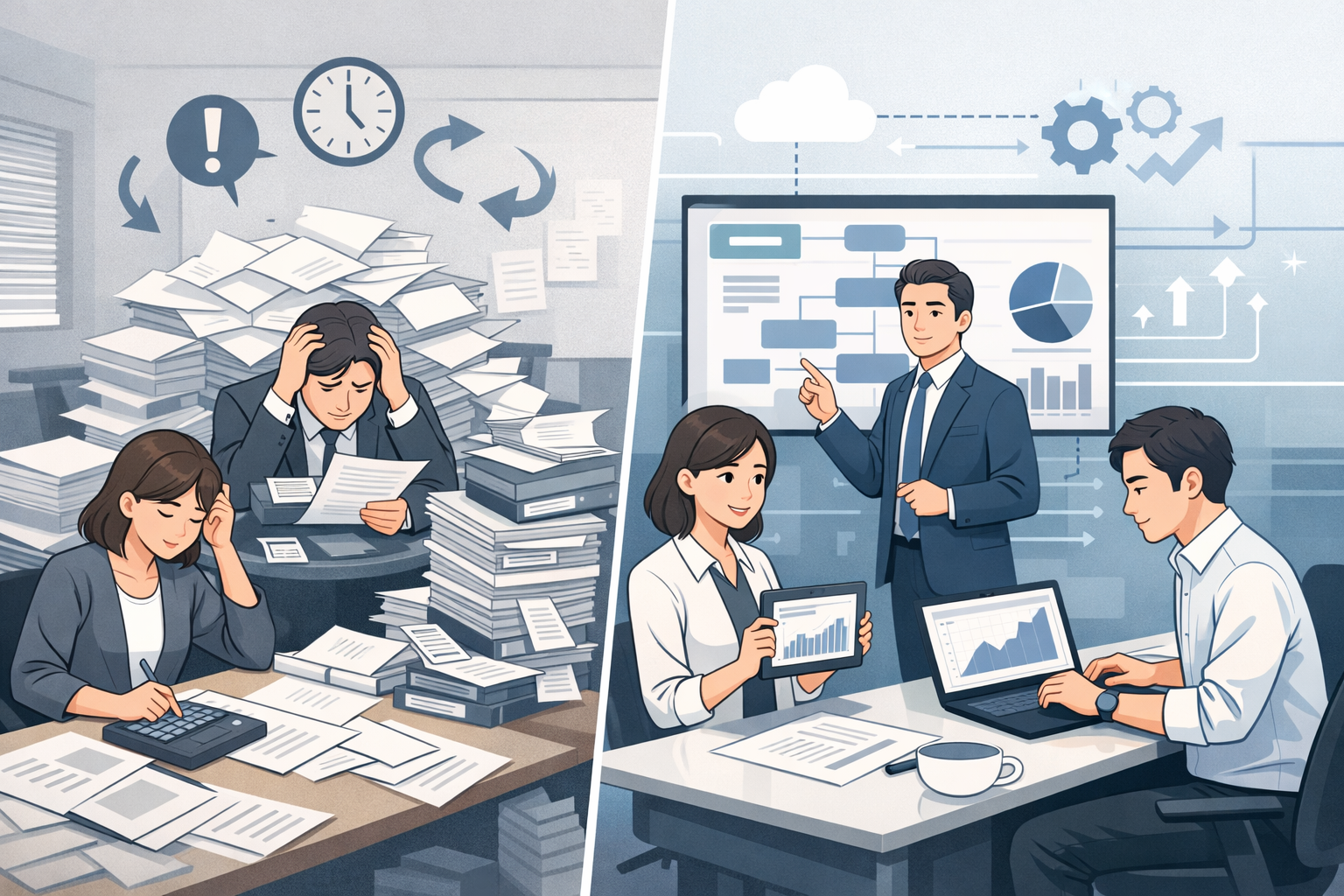 中小企業のAI業務改善を表現したアイキャッチ